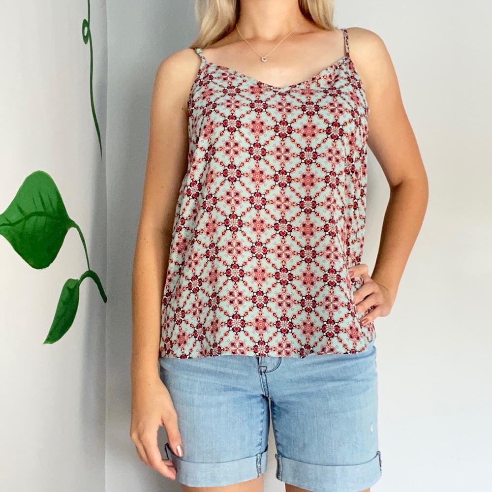 🩷George pattern pastel green tank top